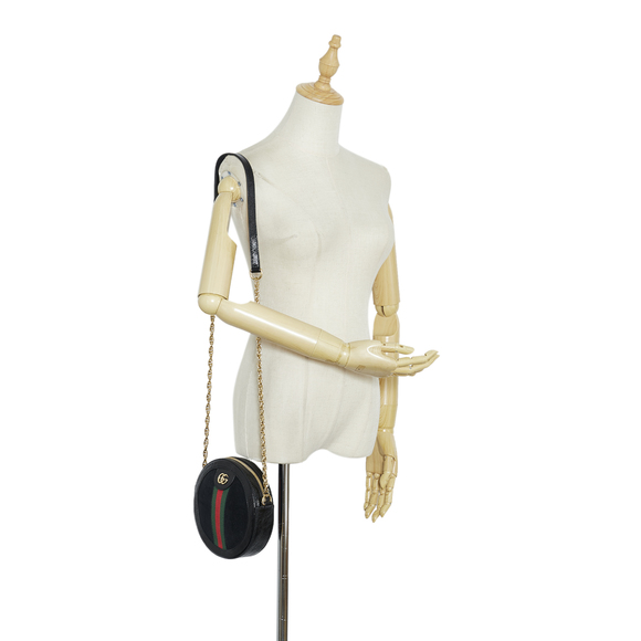 Pre-Loved Gucci Mini Suede Ophidia Round Crossbody Bag - Picture 9 of 10